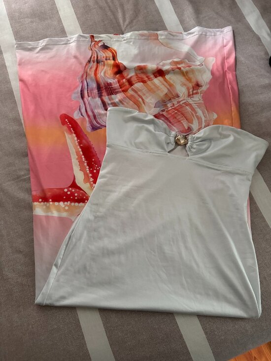 SHEIN Dresses & Skirts - Like New Shein White Strapless Seashell Maxi Dress Sz L